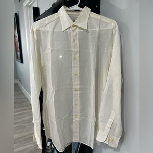 Cassera Beige men's shirt, made in Italy, Italian size 40.